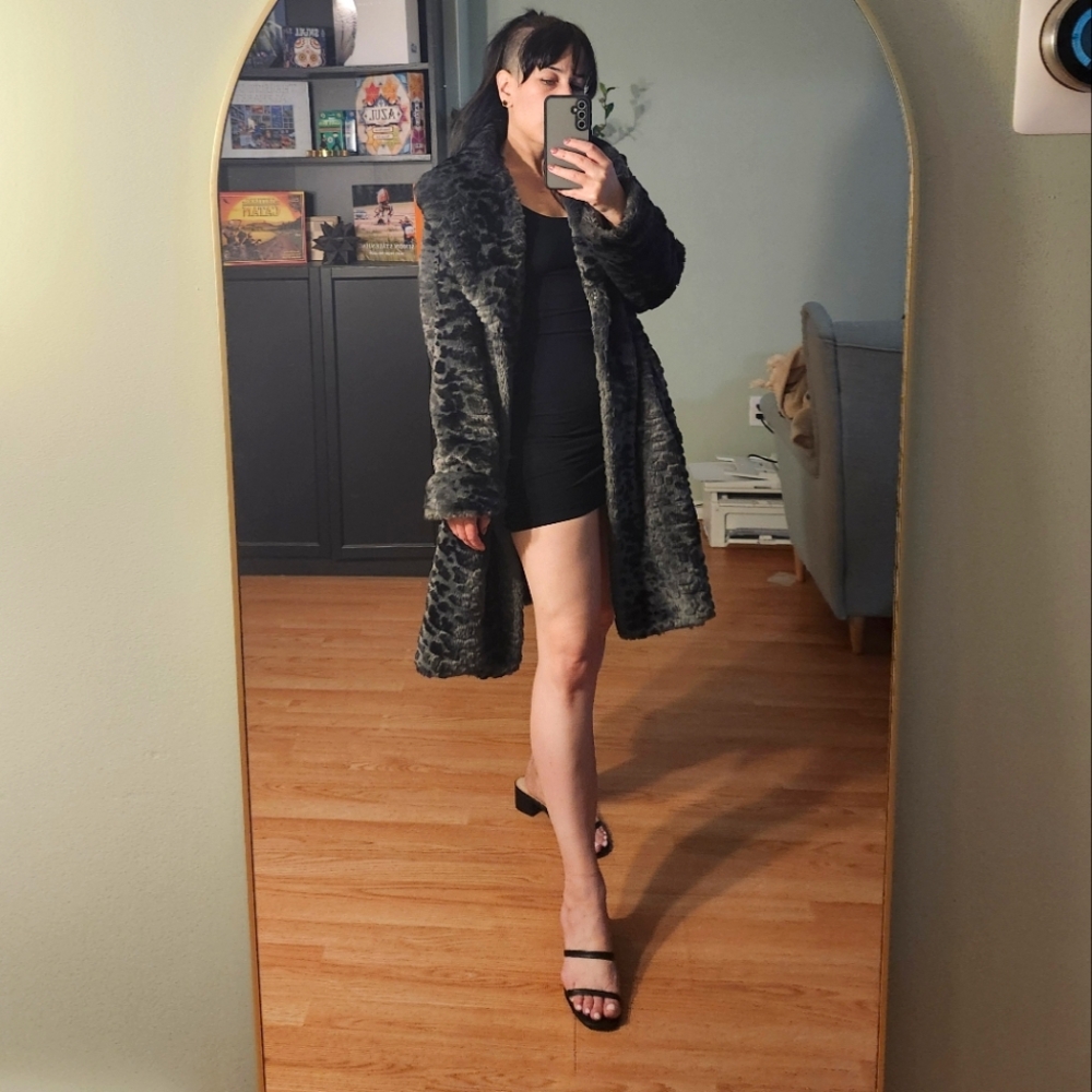 Jessica Charcoal Faux Fur Coat